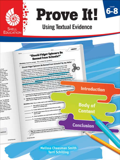 Title details for Prove It! Using Textual Evidence, Levels 6-8 by Melissa Cheesman Smith - Available